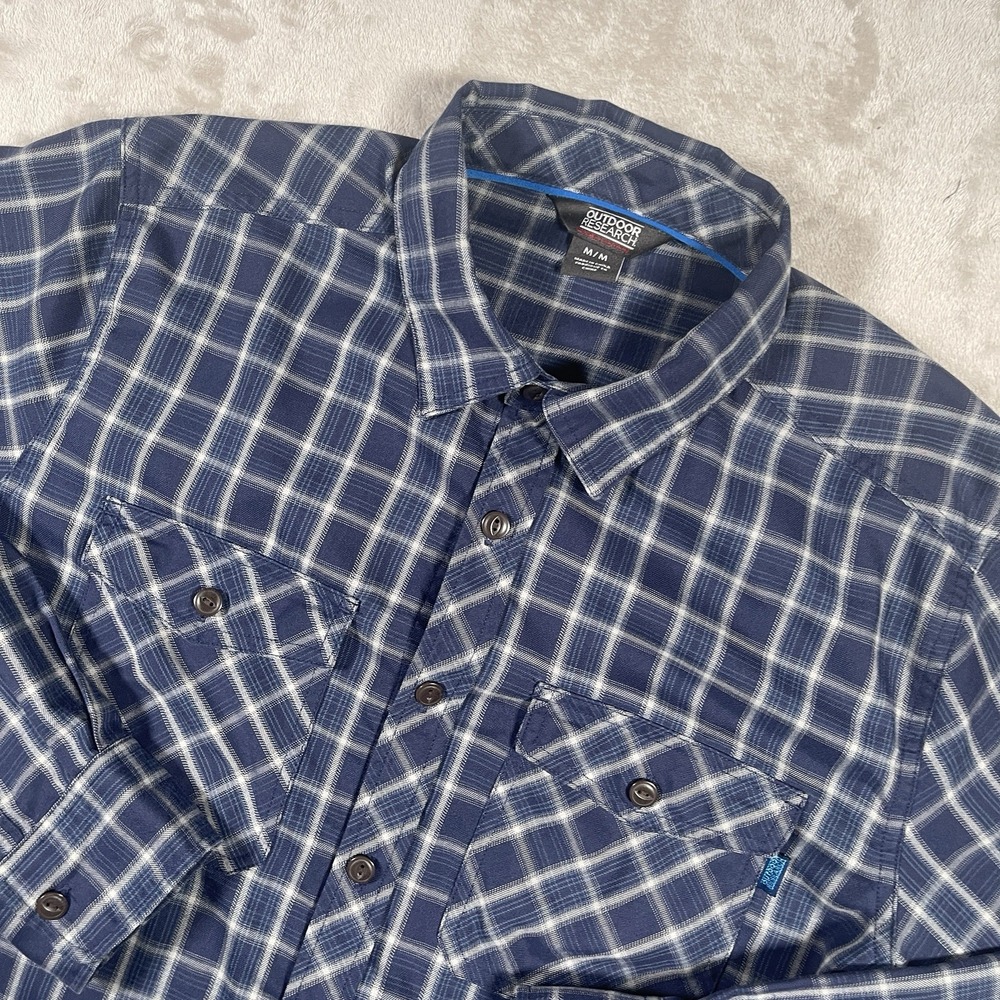 Outdoor Research Feedback‎ Flannel Men's Medium Long Sleeve Button Up Blue